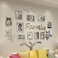 CrazyDeal Fmaily Tree Picture Frame Wall Decor for Farmhouse Silver