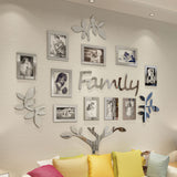 CrazyDeal Fmaily Tree Picture Frame Wall Decor for Farmhouse Silver