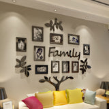 CrazyDeal Family Tree Picture Frame Collage 3D DIY Stickers with 10 Openings Photo Frame for Wall Mural Living Room Home