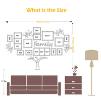 CrazyDeal Family Tree Wall Decal Picture Frame Collage 3D DIY Stickers Decorations Art for Living Room Home Decor Gallery Large