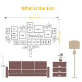 CrazyDeal Family Tree Wall Decal Picture Frame Collage 3D DIY Stickers Decorations Art for Living Room Home Decor Gallery Large