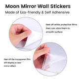 CrazyDeal Large Moon Phases Plastic Mirrors Wall Stickers Set Bohemian Decorative Tiles Frameless for Wall Decor Living Room Bedroom Apartment Dorn Gym Modern Home Decorations Big 50 x 12
