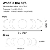 CrazyDeal Large Moon Phases Plastic Mirrors Wall Stickers Set Bohemian Decorative Tiles Frameless for Wall Decor Living Room Bedroom Apartment Dorn Gym Modern Home Decorations Big 50 x 12