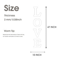 CrazyDeal Love Sign Letters Rustic Farmhouse Wall Decor Acrylic Decorative Mirror Wall Stickers for Living Room Bedroom Kitchen the Home Modern Decorations Large 47x10 Inch